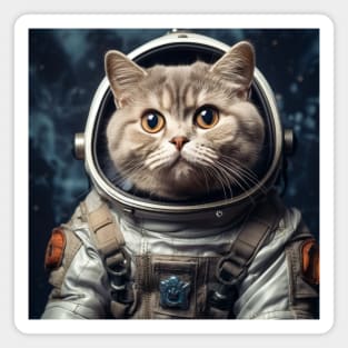 Astronaut Cat in Space - British Shorthair Magnet